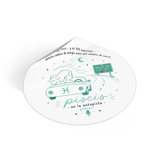 Piscis Vinyl Sticker — "Sigue las vibras" Waterproof Decal