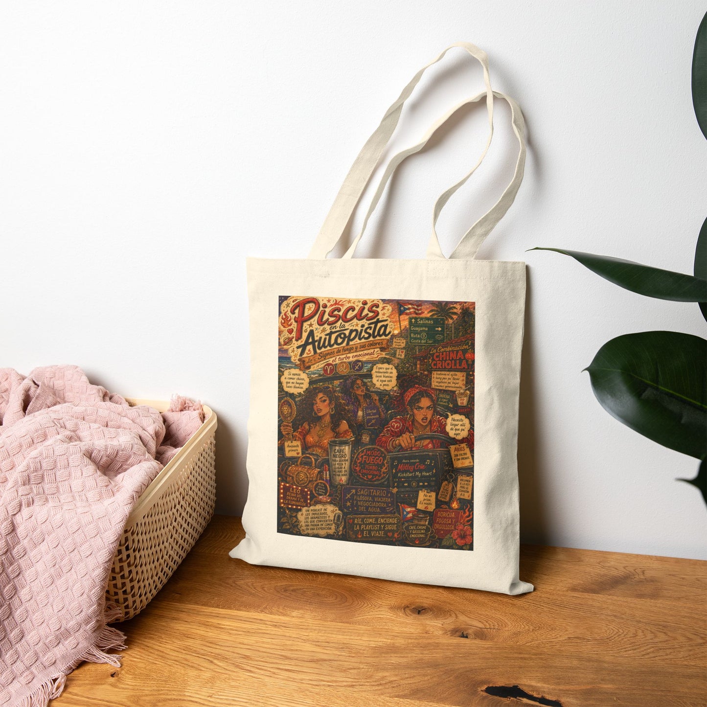 Zodiac Fire Signs Tote Bag — "Leo the Elegant, Aries the Fiery, Sagittarius the Philosopher" Cotton Canvas