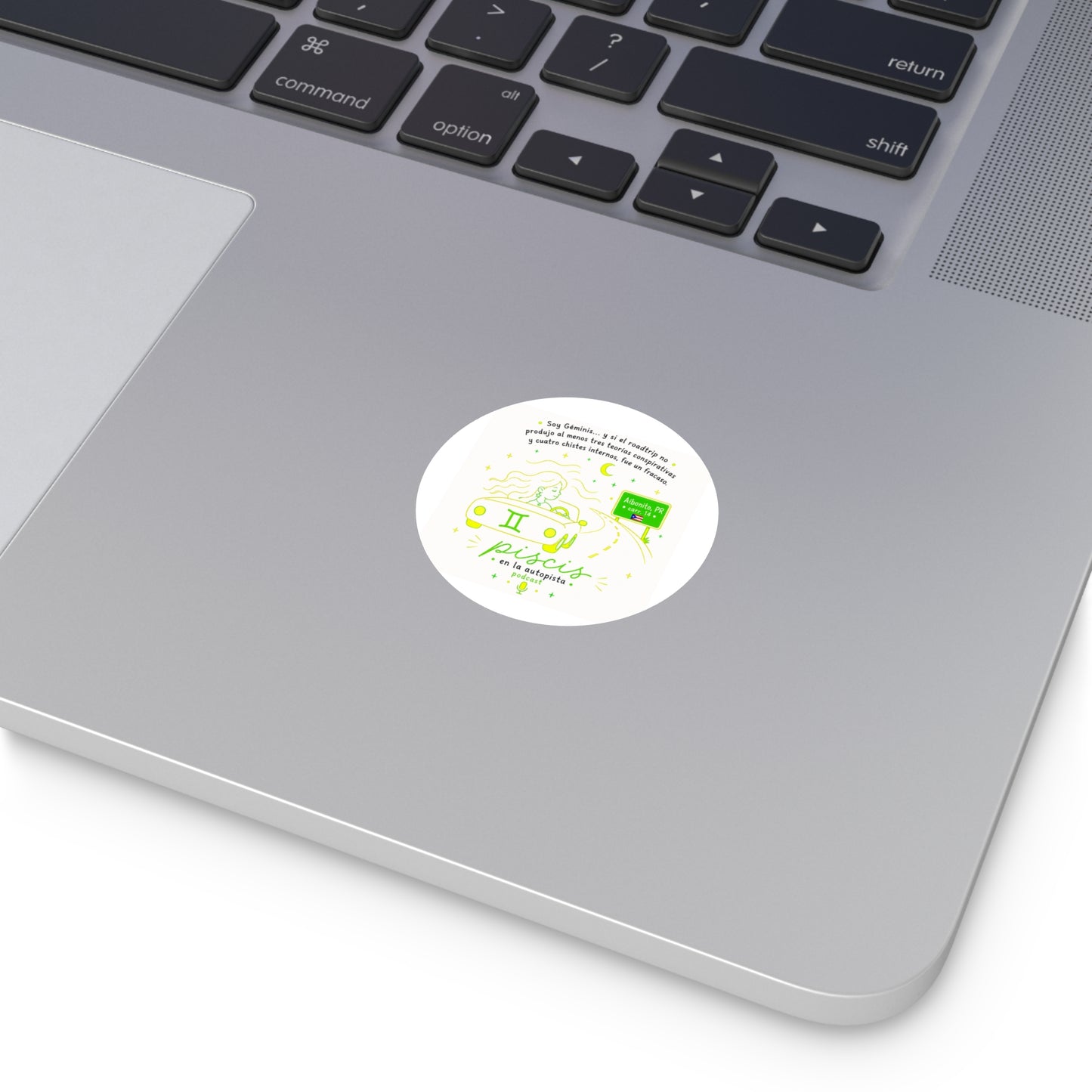 Round Vinyl Sticker — “Piscis en la Autopista” Astrology Podcast Design