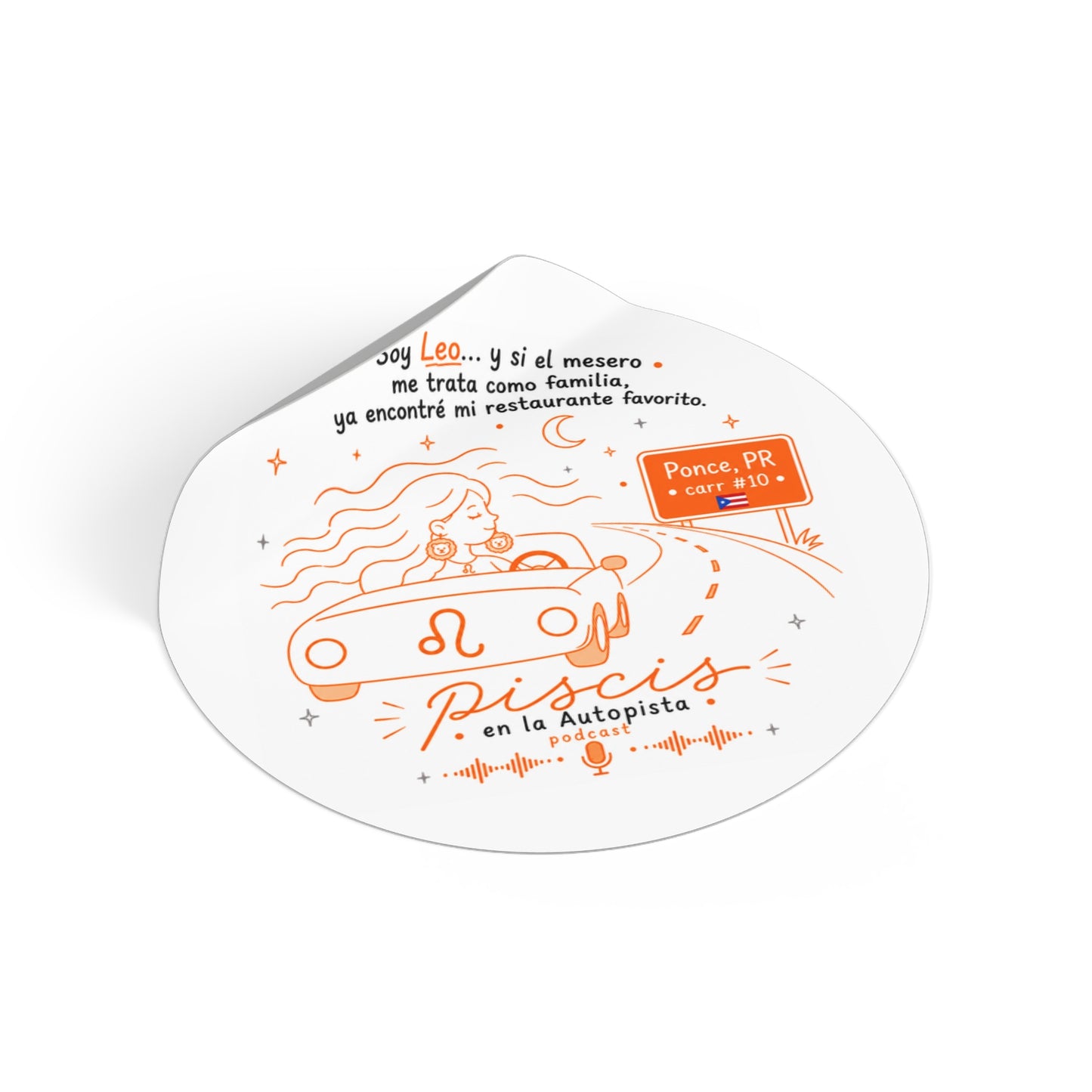 Pisces Sticker — 'Soy Leo' Astrology Round Vinyl Sticker (Ponce, PR)