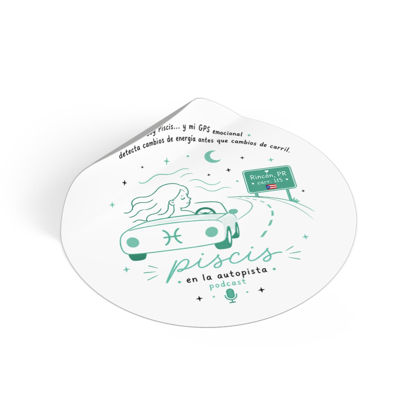 Piscis Vinyl Sticker — "Sigue las vibras" Waterproof Decal