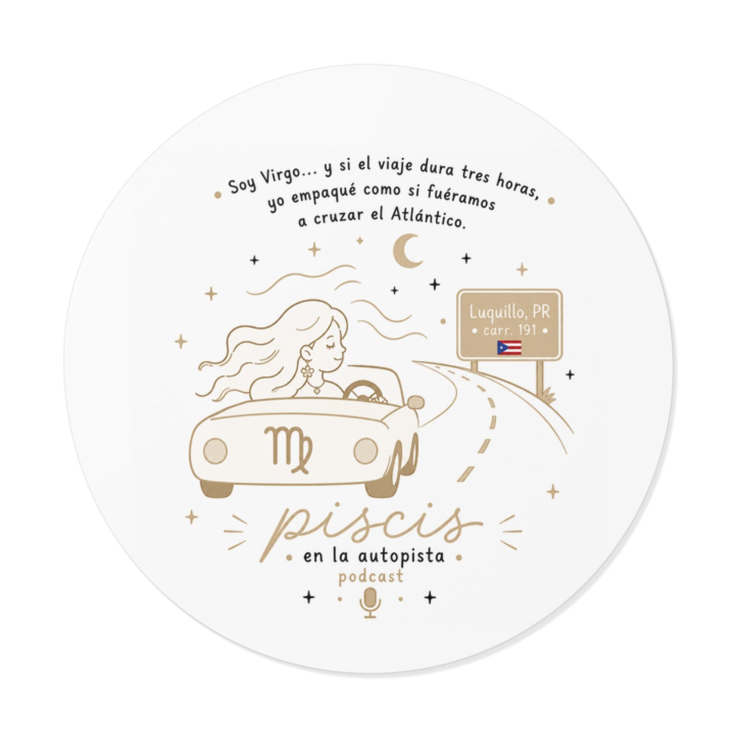 Sticker Waterproof de Vinyl – Virgo en la Autopista