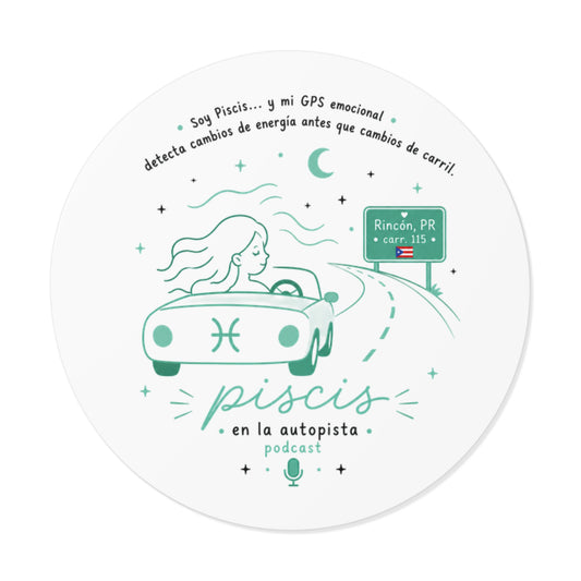Piscis Vinyl Sticker — "Sigue las vibras" Waterproof Decal