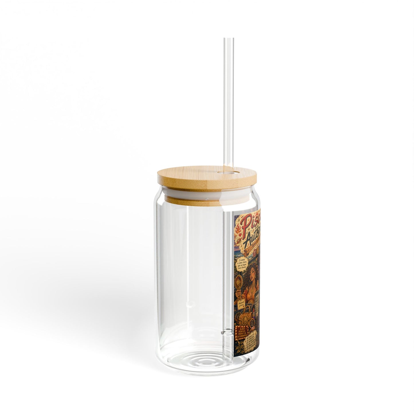 Sipper Glass — Pisces Autopista Zodiac Art 16oz Travel Tumbler (Fire signs edition)